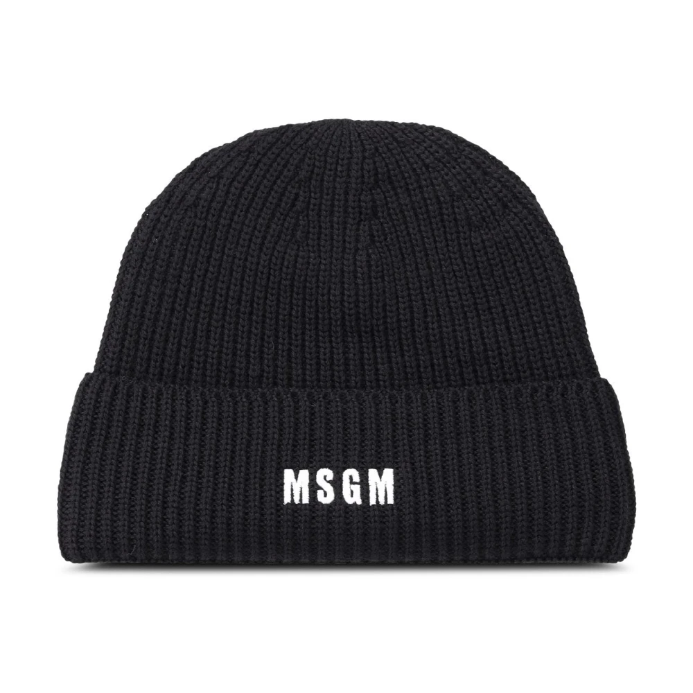 Msgm Merinoull Stickad Mössa Black, Dam