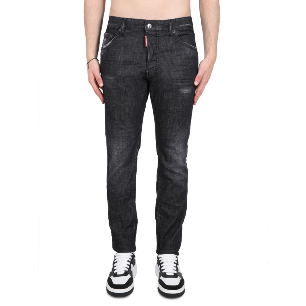 Dsquared2 Stijlvolle Denim Jeans met Sluiting Black Heren