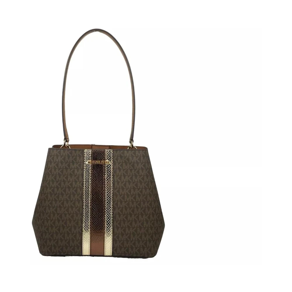 Michael Kors Bruine Tote Tas met Logo Accent Brown Dames