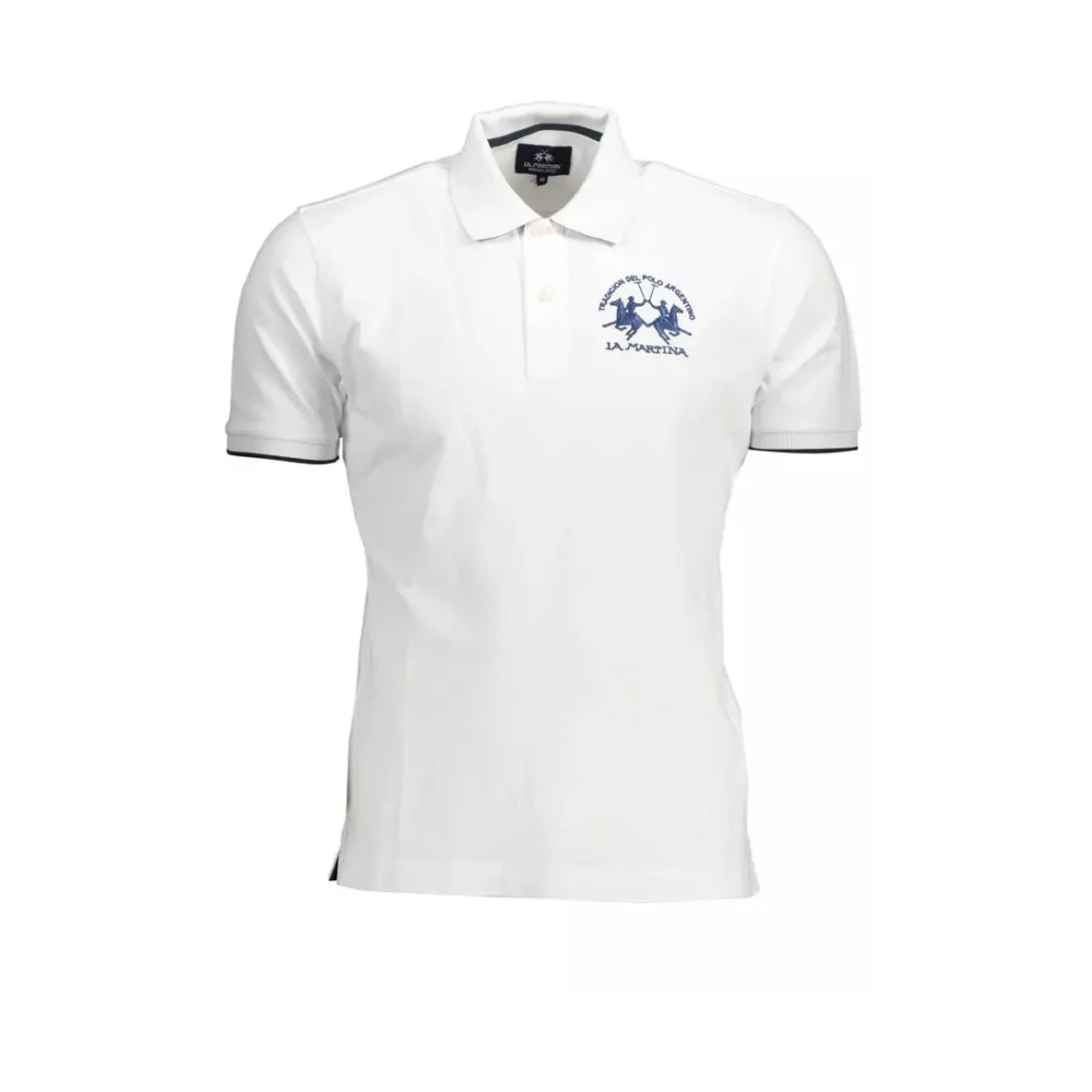 La Martina Men's White Contrasting Details Polo Shirt