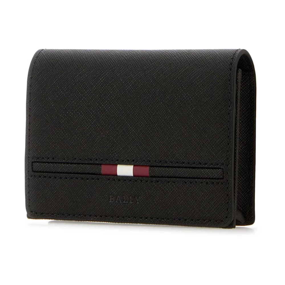 Bally Stijlvolle Zwarte Leren Portemonnee Black Heren