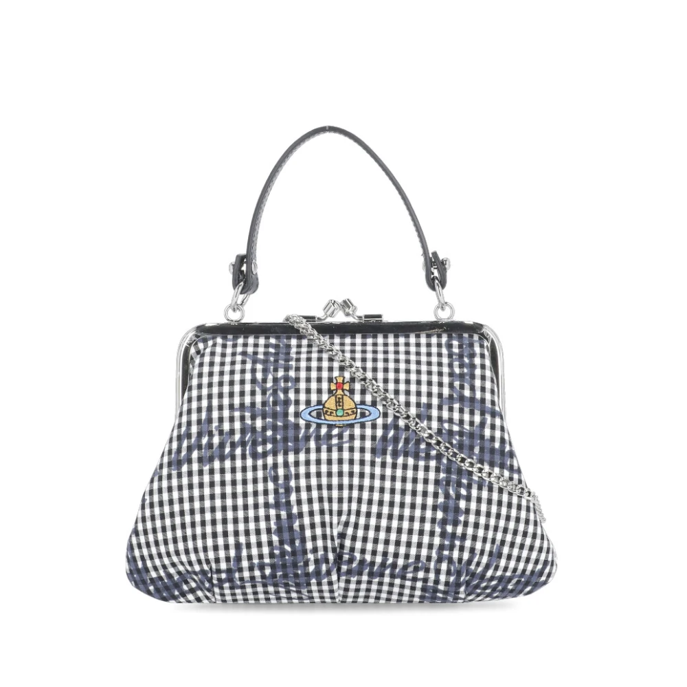 Vivienne Westwood Zwarte katoenen tas met kettingriem Black Dames