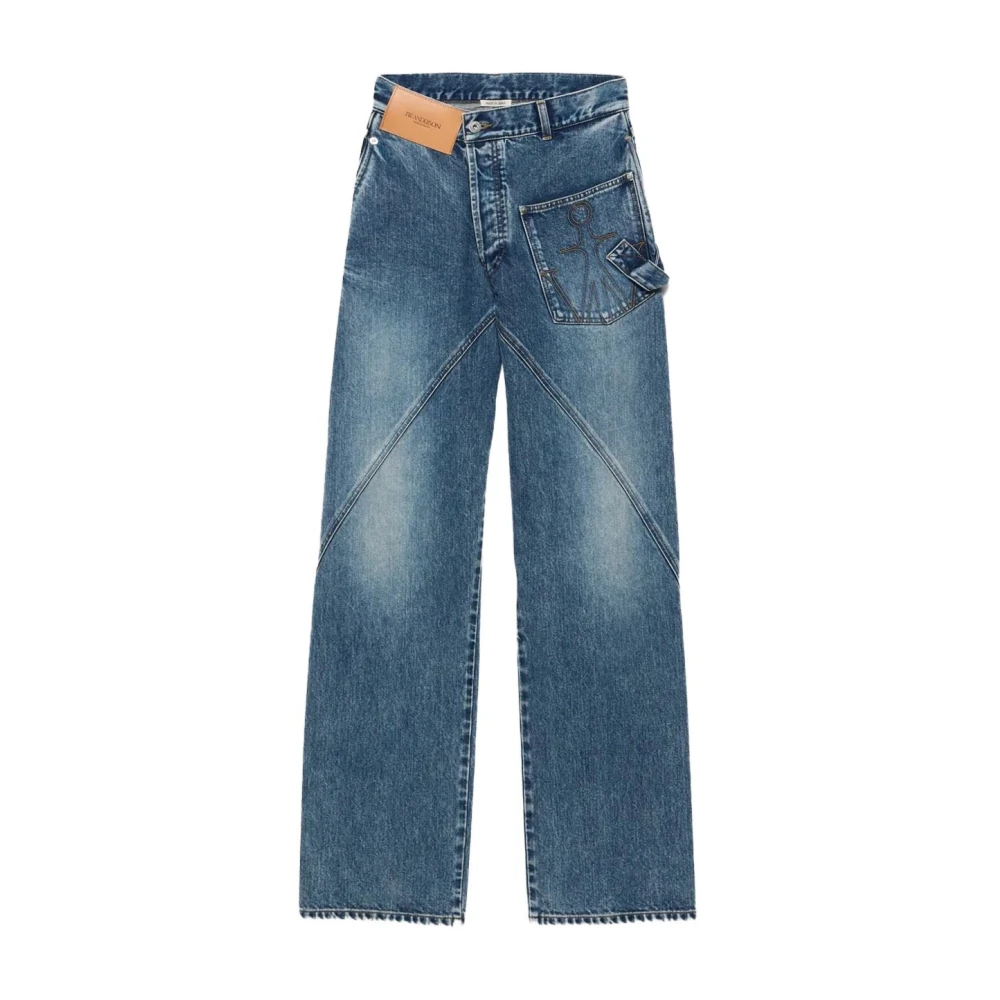 Jw Anderson Women's Blue Twisted Workwear Jeans - Straight Fit Jeans - W30 - Jeans