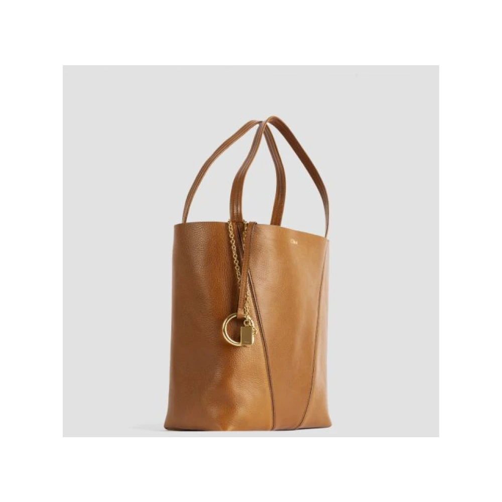 Chloé Bruine Spin tote tas van leer Brown Dames