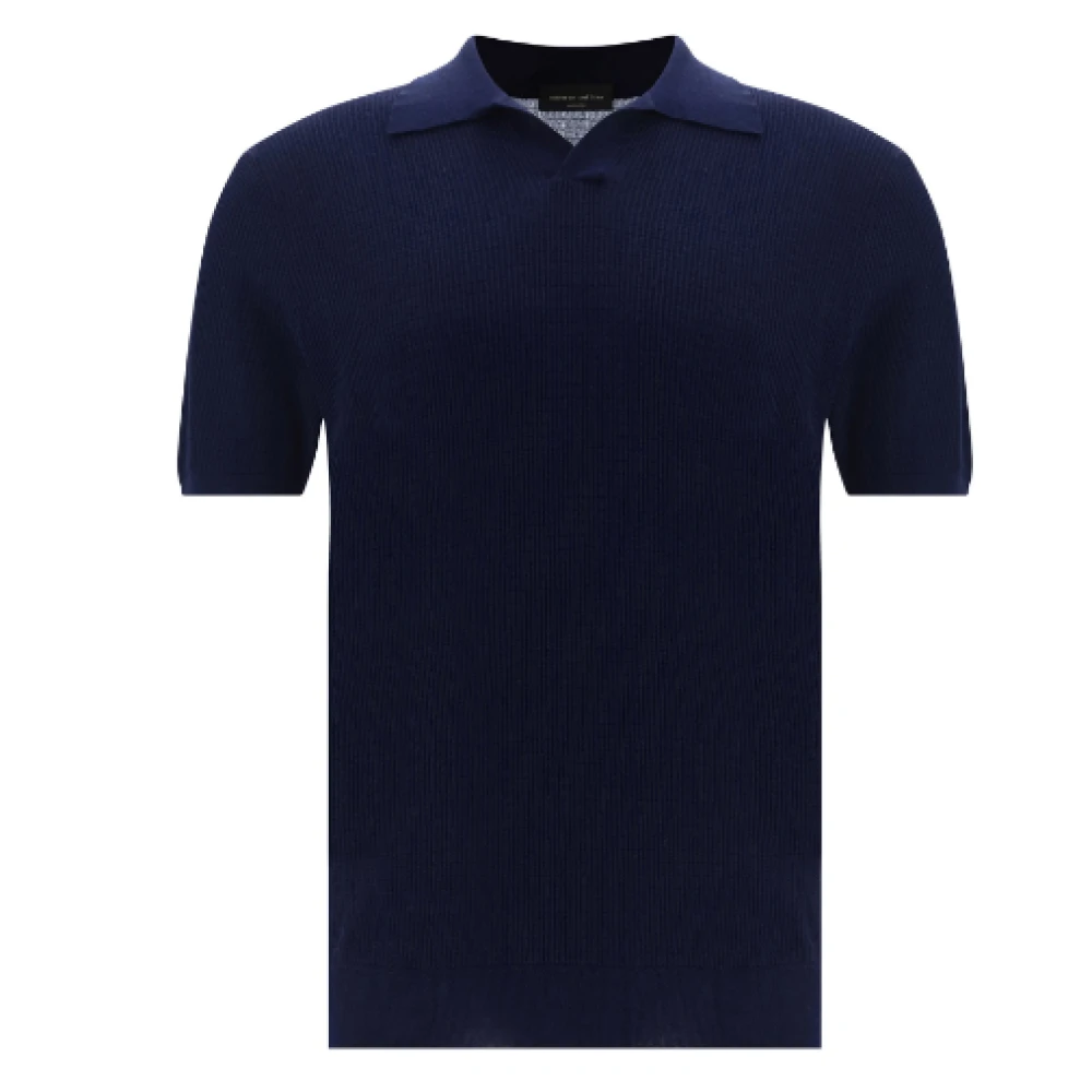 Roberto Collina Polo Shirts Blue Heren