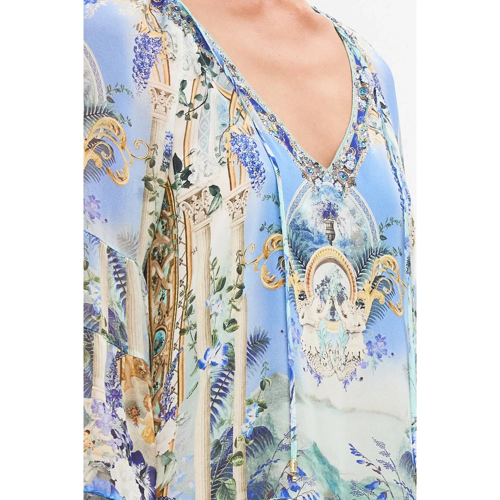 Camilla Zijden jurk met uitzicht op de Vesuvius Multicolor Dames