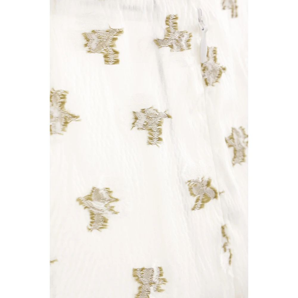 Cecilie Bahnsen Bloemen Geborduurde Pencil Rok White Dames