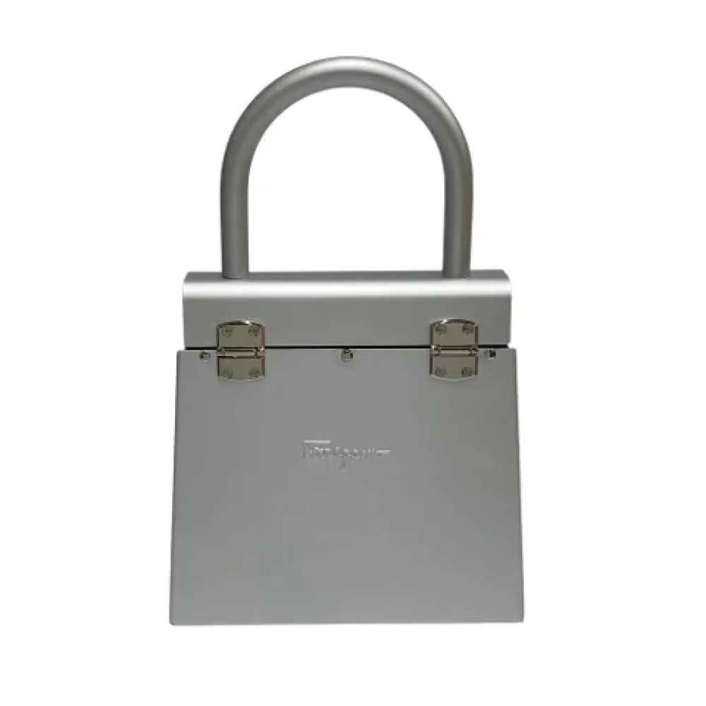 Salvatore Ferragamo Pre-owned Fabric handbags Gray Dames