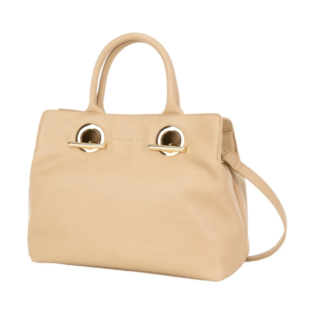 Tosca Blu Handtas Elegante Leren Tote Tas Beige Dames