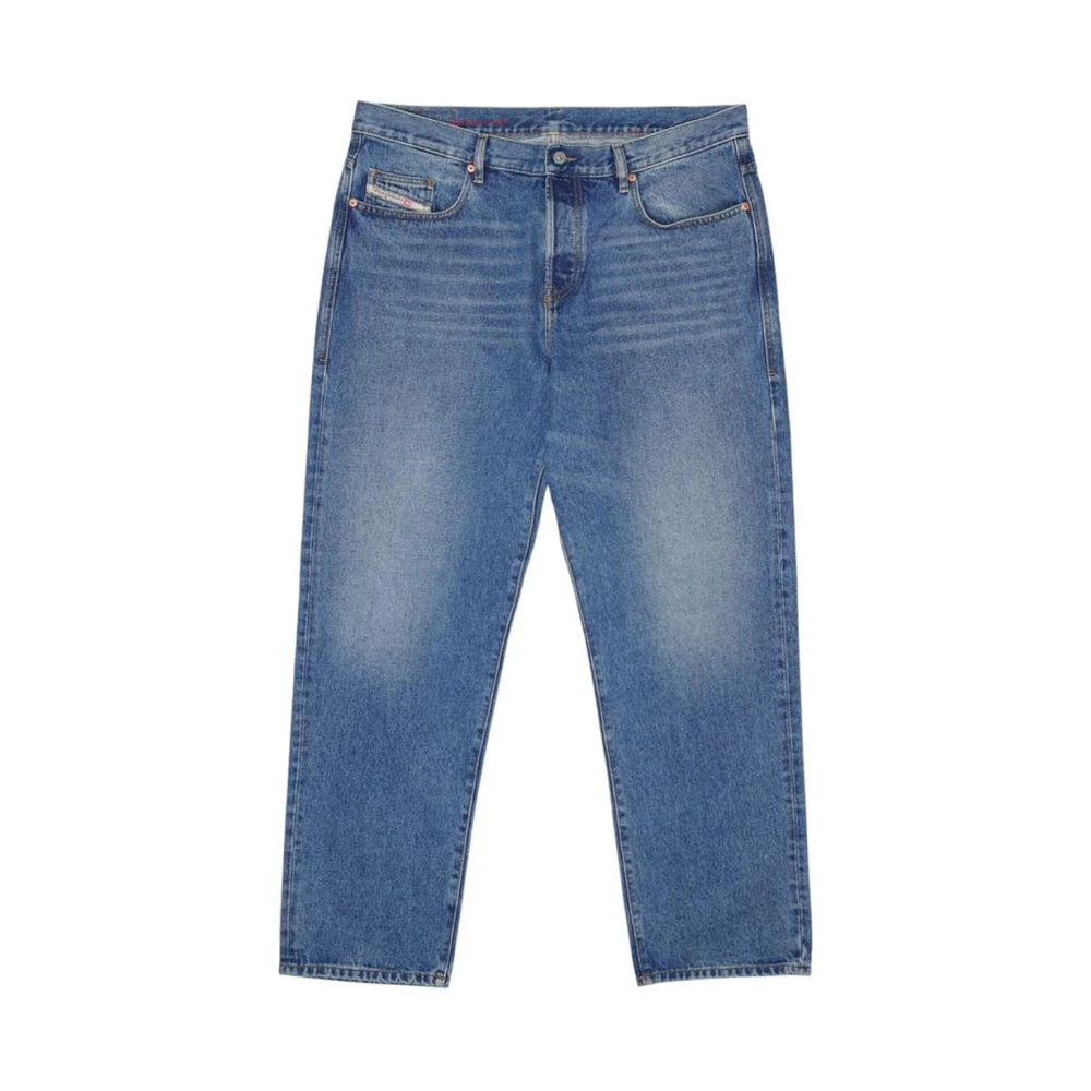 Diesel Men's Blue Cotton Relaxed Fit Jeans