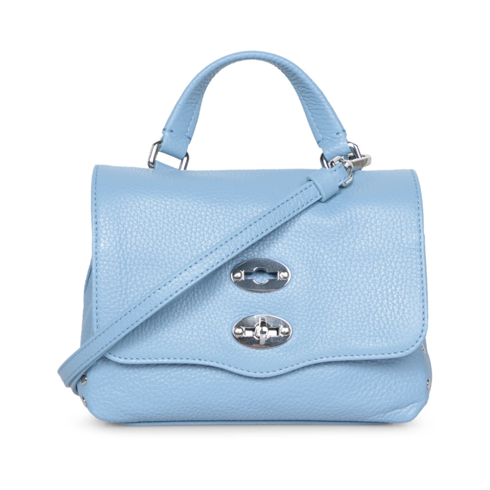 Zanellato Blauwe Leatherstrina Dagelijkse Schoudertas Blue Dames