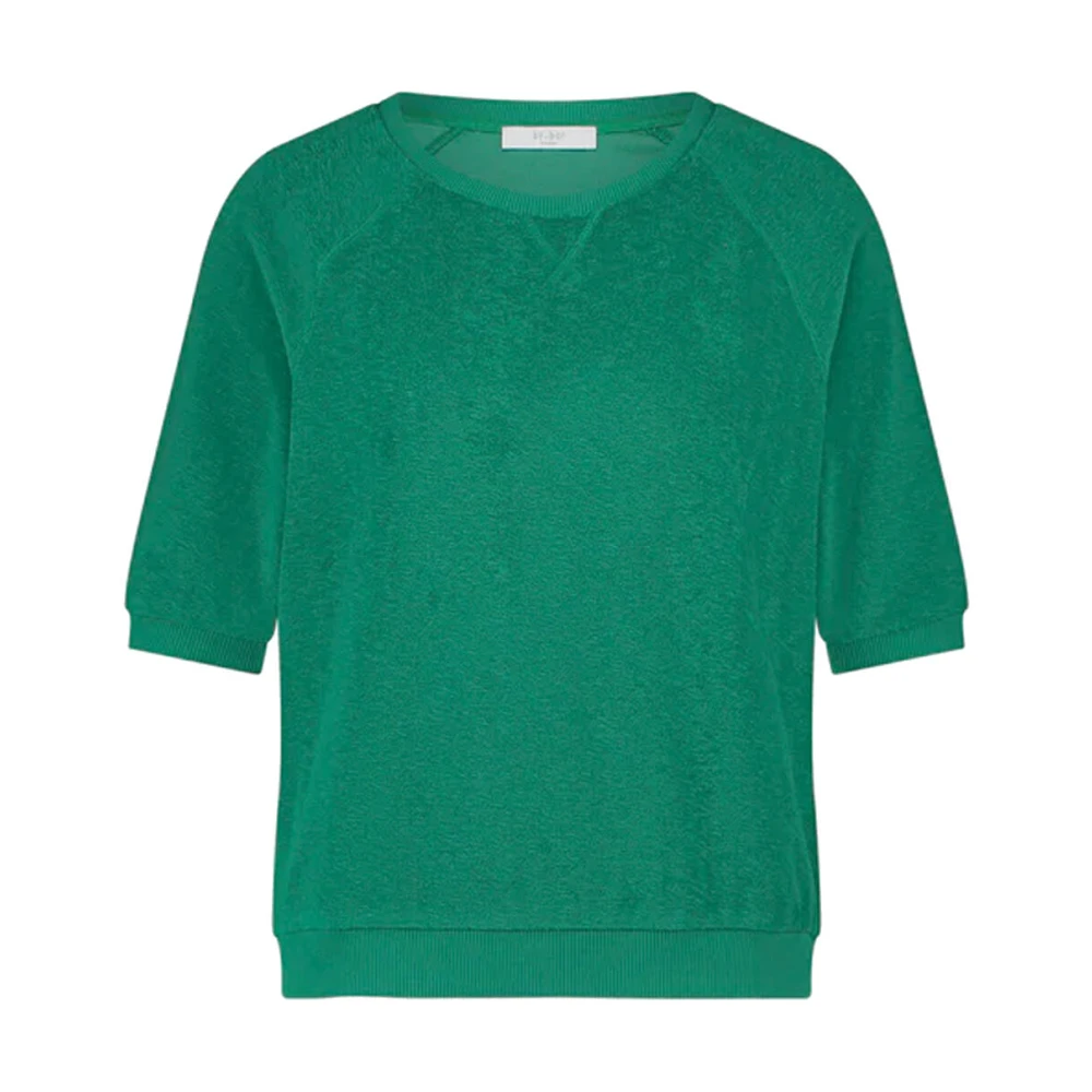 By-Bar Slub Top met korte mouwen Green Dames