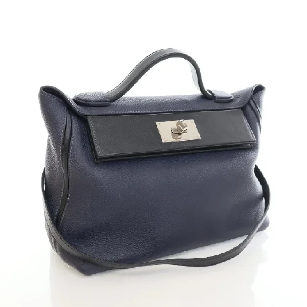 Hermès Vintage Pre-owned Leather handbags Blue Dames