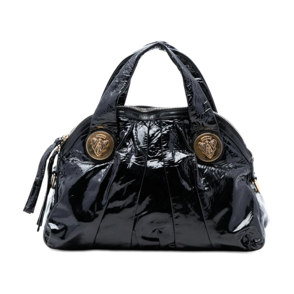 Gucci Vintage Women's Black Pre-Owned Structured Handbag