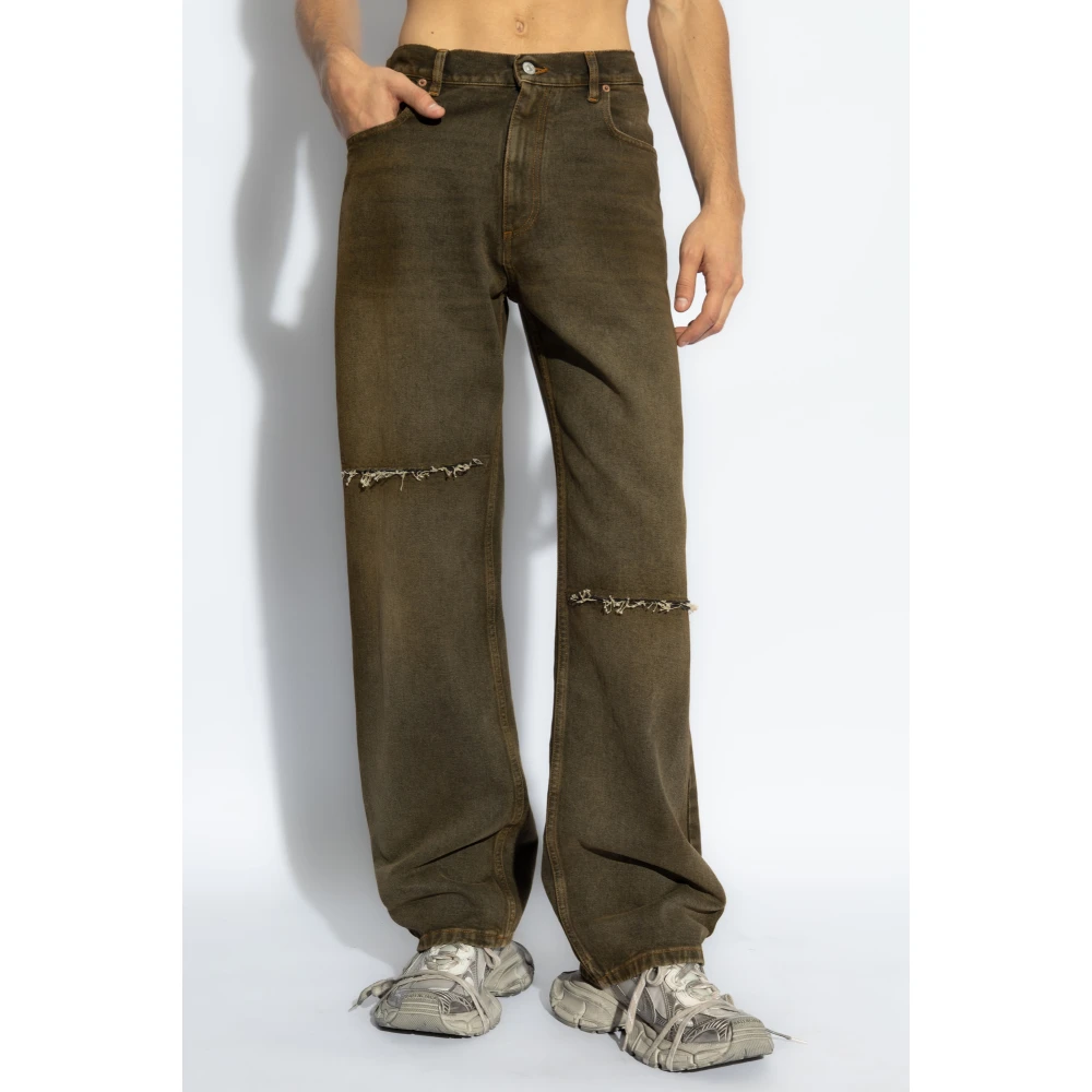 MM6 Maison Margiela Jeans met vintage-effect Brown Heren