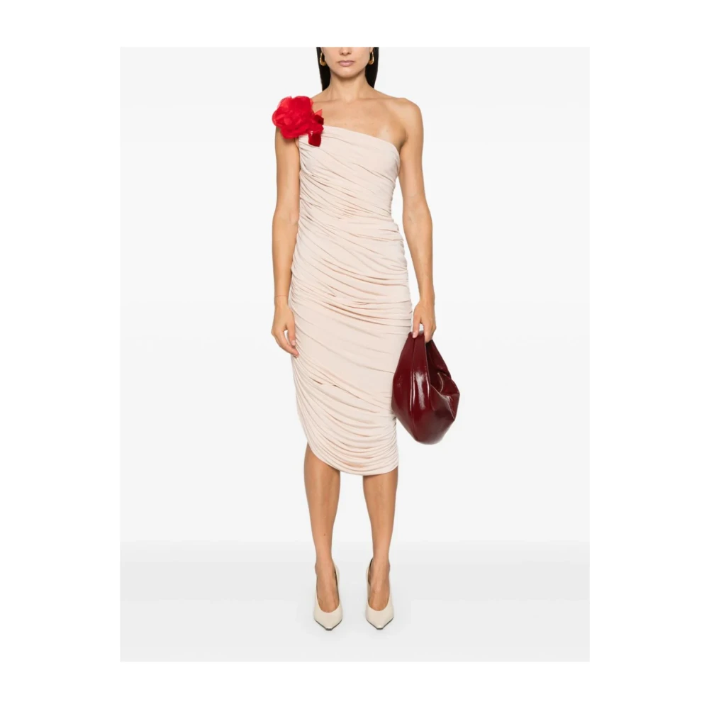 Magda Butrym Beige One-shoulder Asymmetrische Gedrapeerde Jurk Beige Dames