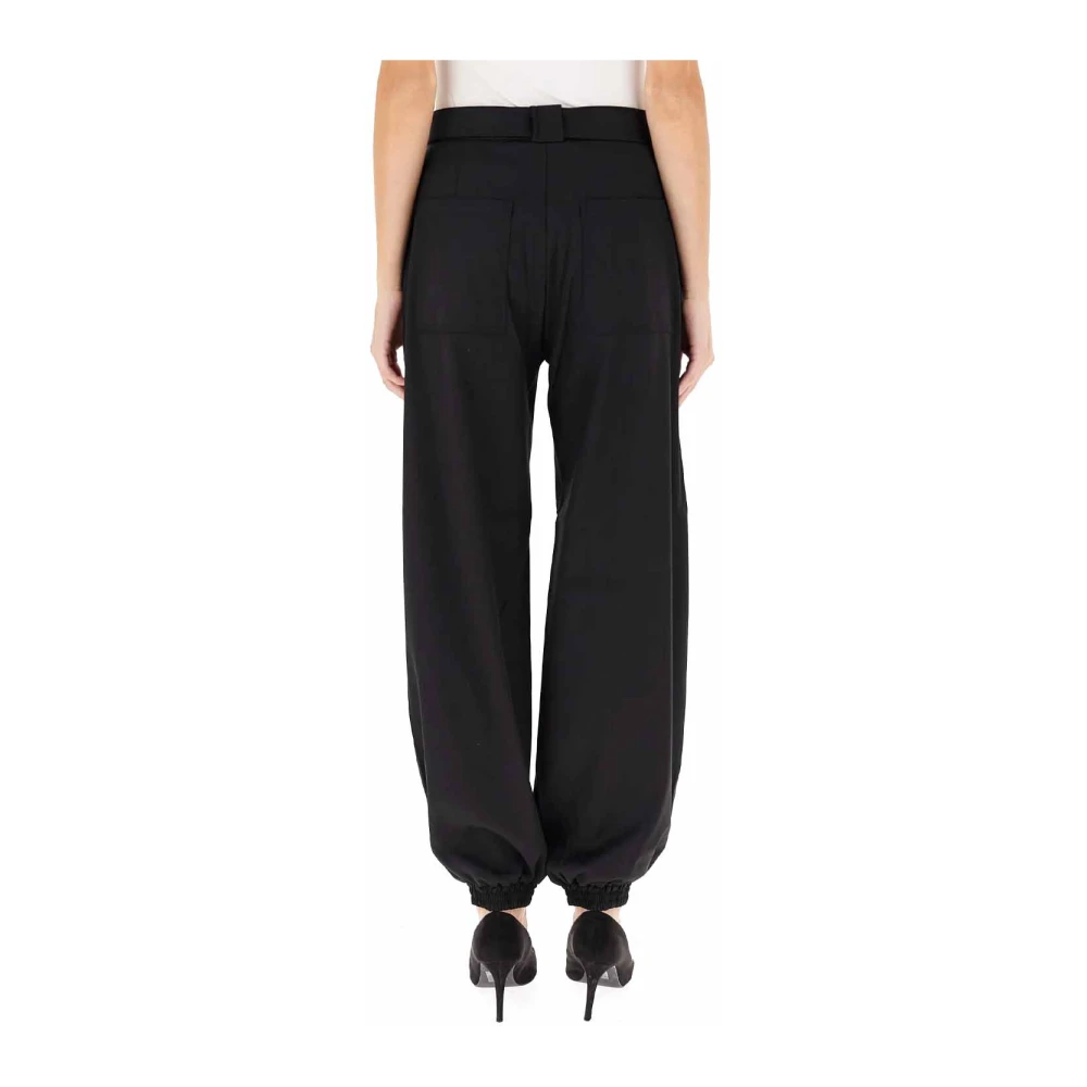 pinko Zwarte Utility Wollen Broek Black Dames