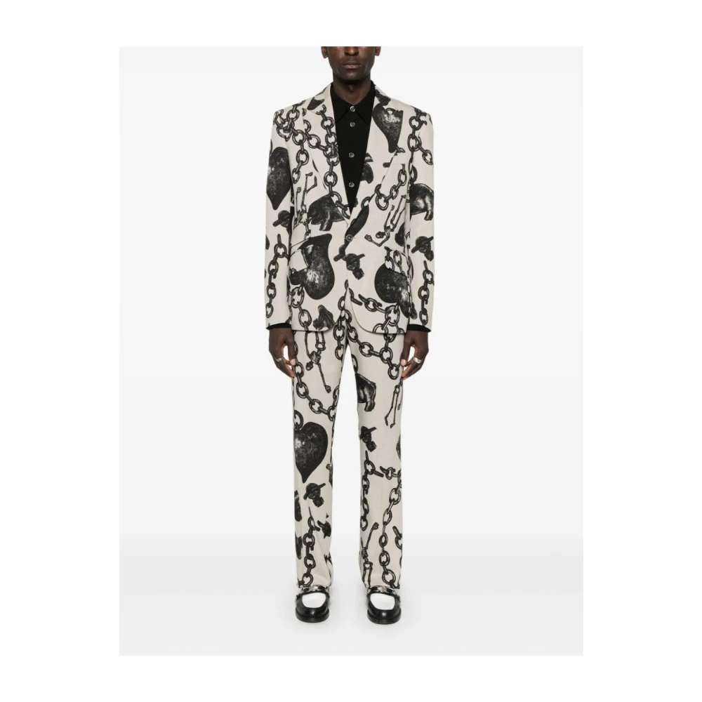 Vivienne Westwood Hartketting Print Broek White Heren