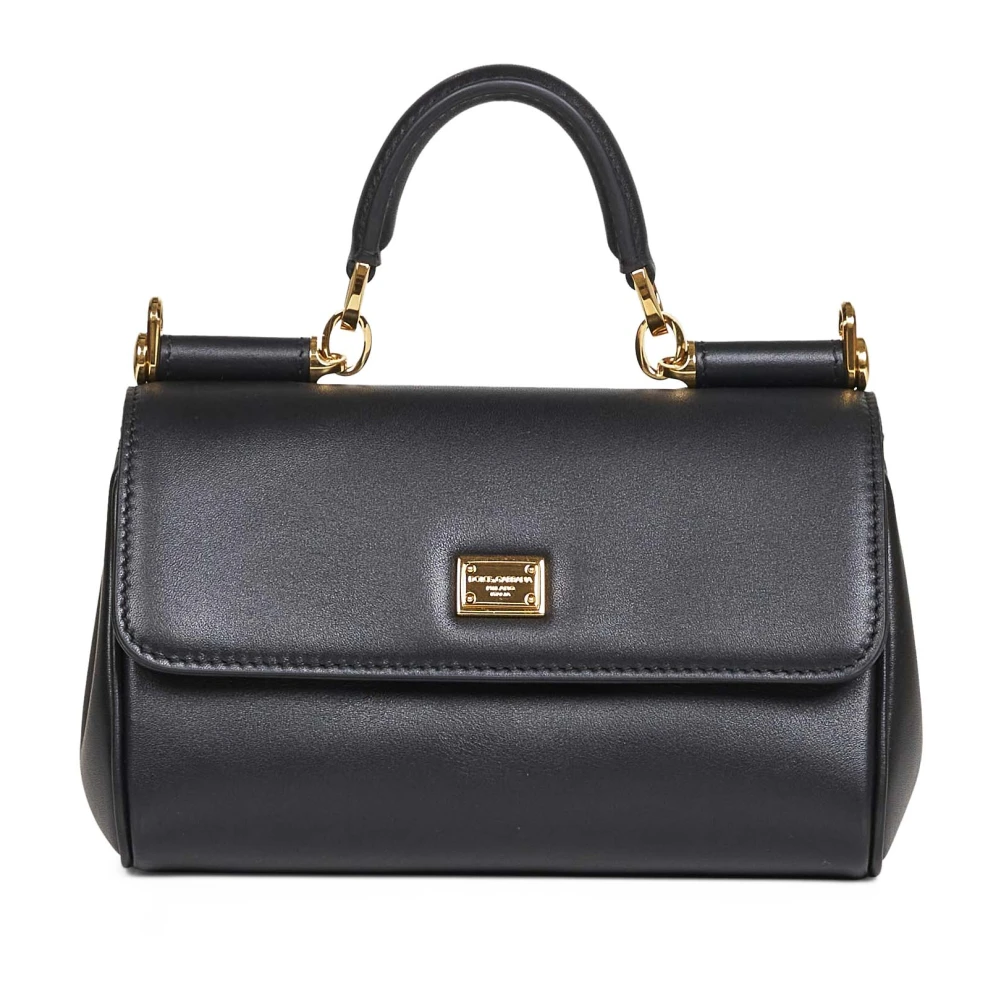 Dolce & Gabbana Vrouw Zwart Tassen Dames, One Size, Katoen, My Sicily Handbag