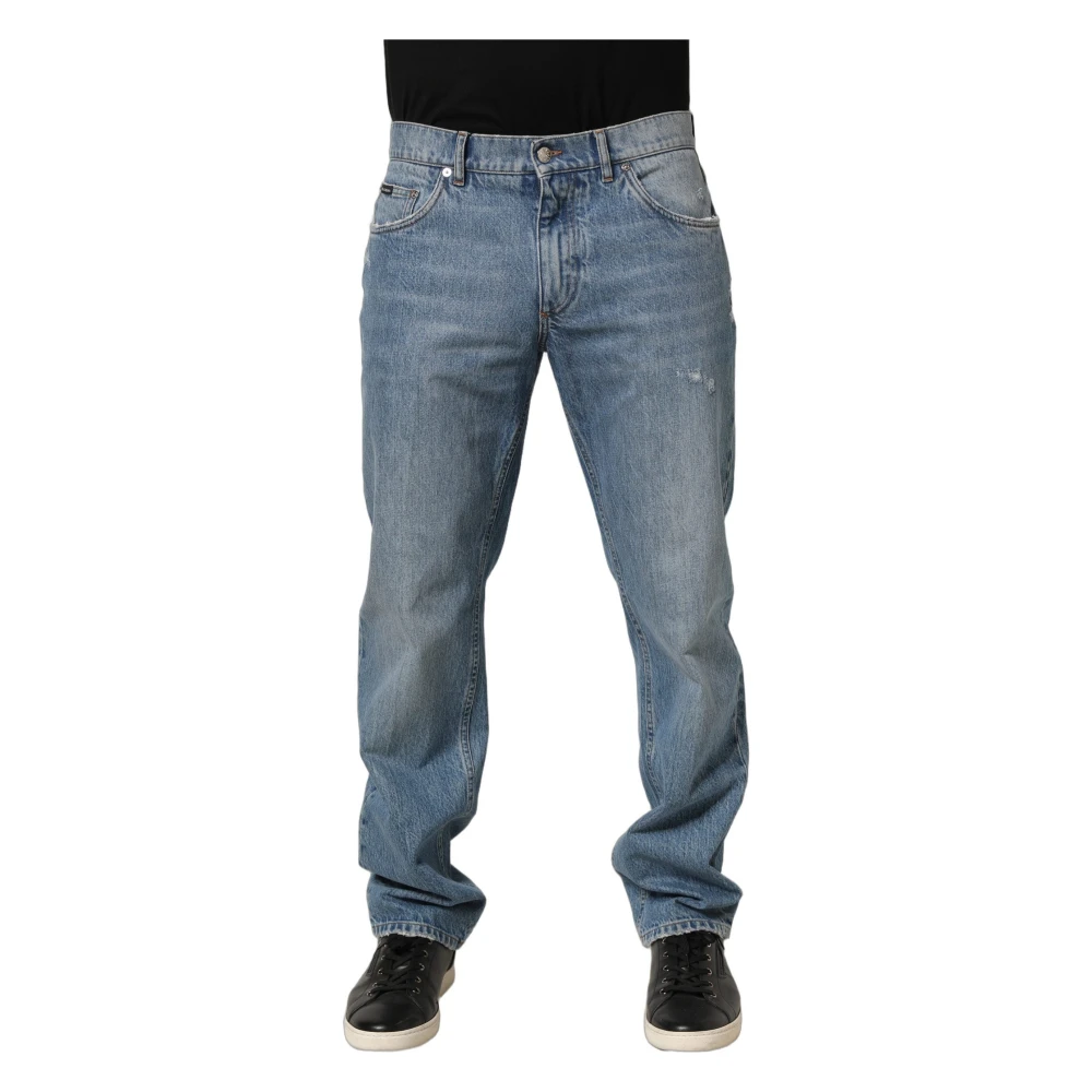 Dolce & Gabbana Men's Blue Classic Denim Jeans - Straight Fit Jeans - M - Jeans