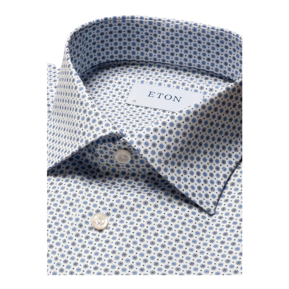Eton Blauwe overhemden met lange mouwen Blue Heren