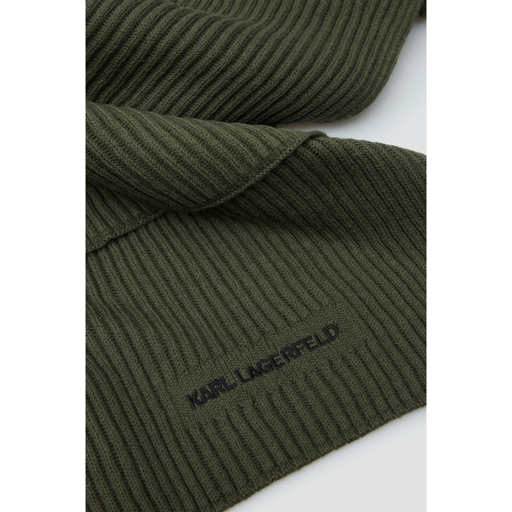 Karl Lagerfeld Sjaal met logoborduursel Green Heren