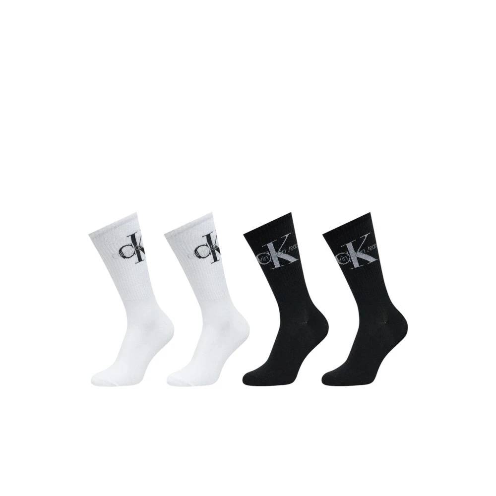 Calvin Klein Zwarte en witte katoenen damessokken Multicolor Dames