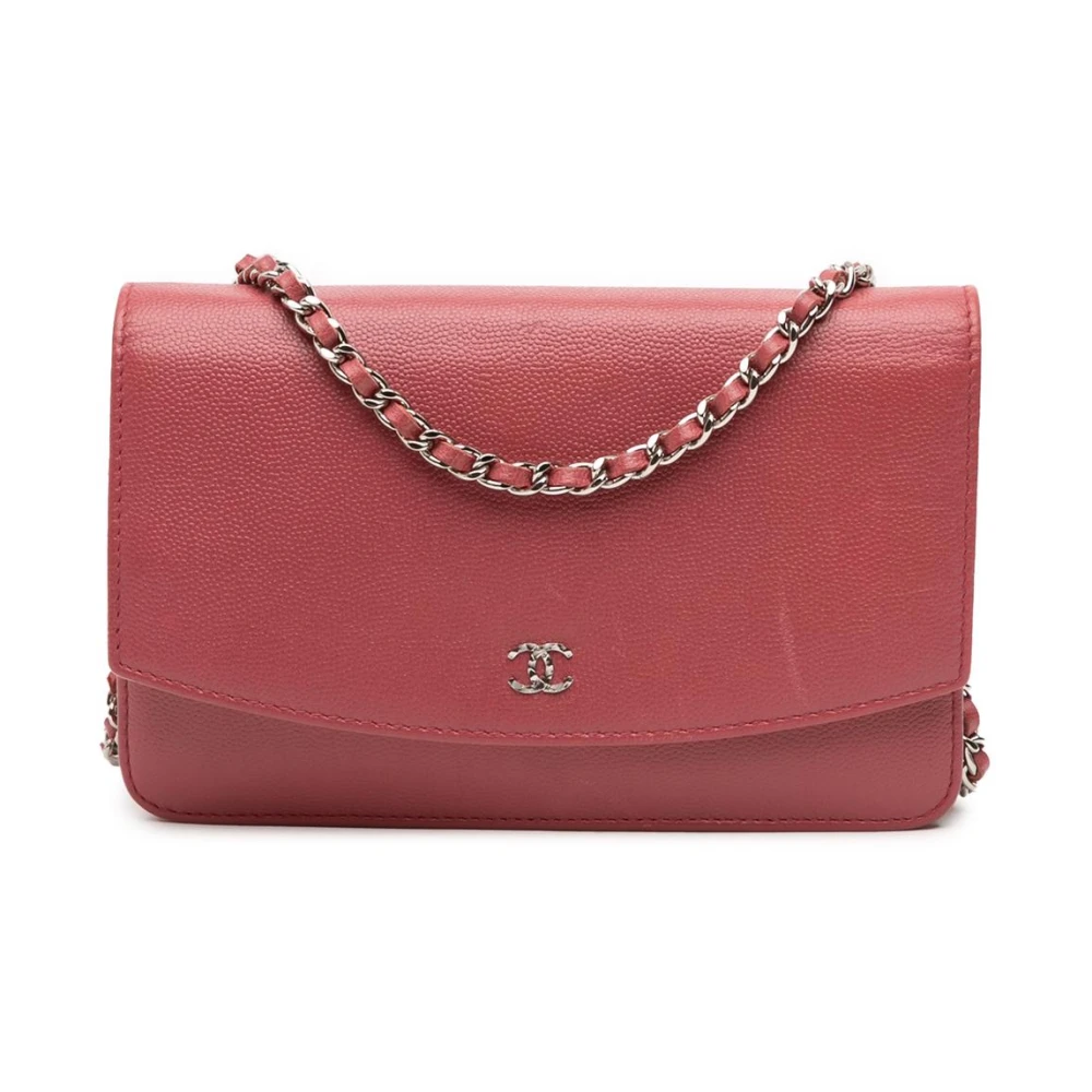 Chanel Vintage Women's Red Pre-Owned Chain Wallet