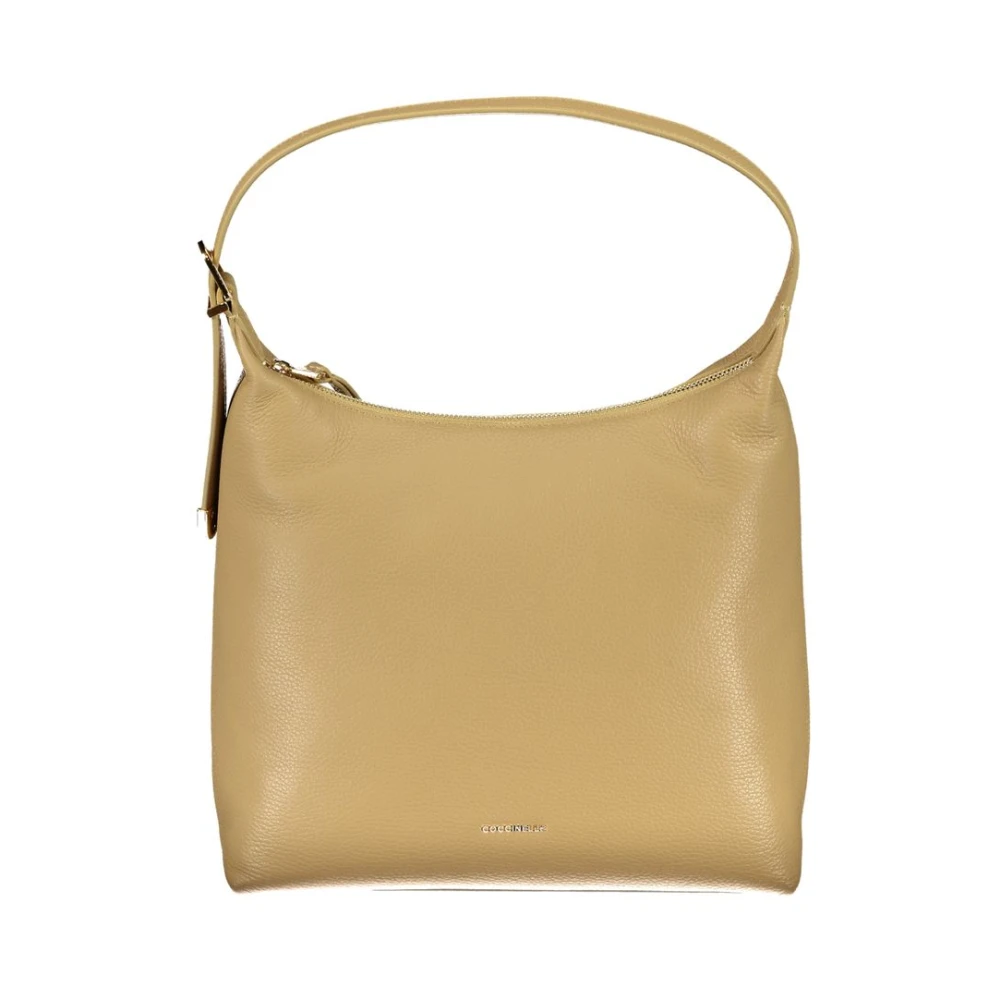 Coccinelle Beige Leren Schoudertas met Binnenzak Beige Dames