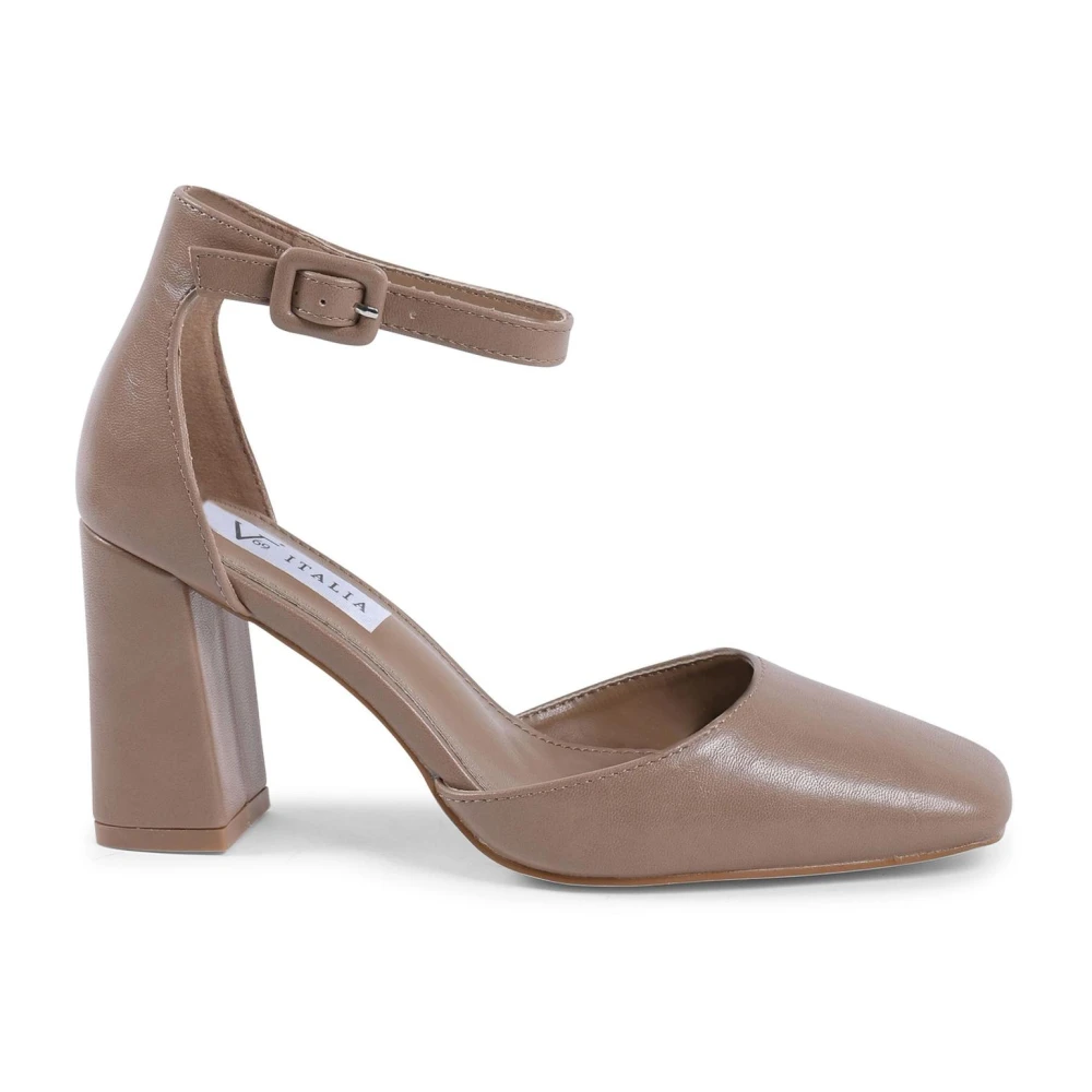 19V69 Italia Women's Beige Pumps, 4 Uk, Ankle Strap Pump With Heel
