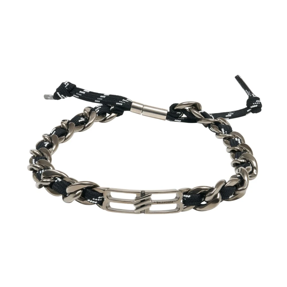 Balenciaga Women's Black Necklaces, One Size, Bb Icon Lace Choker