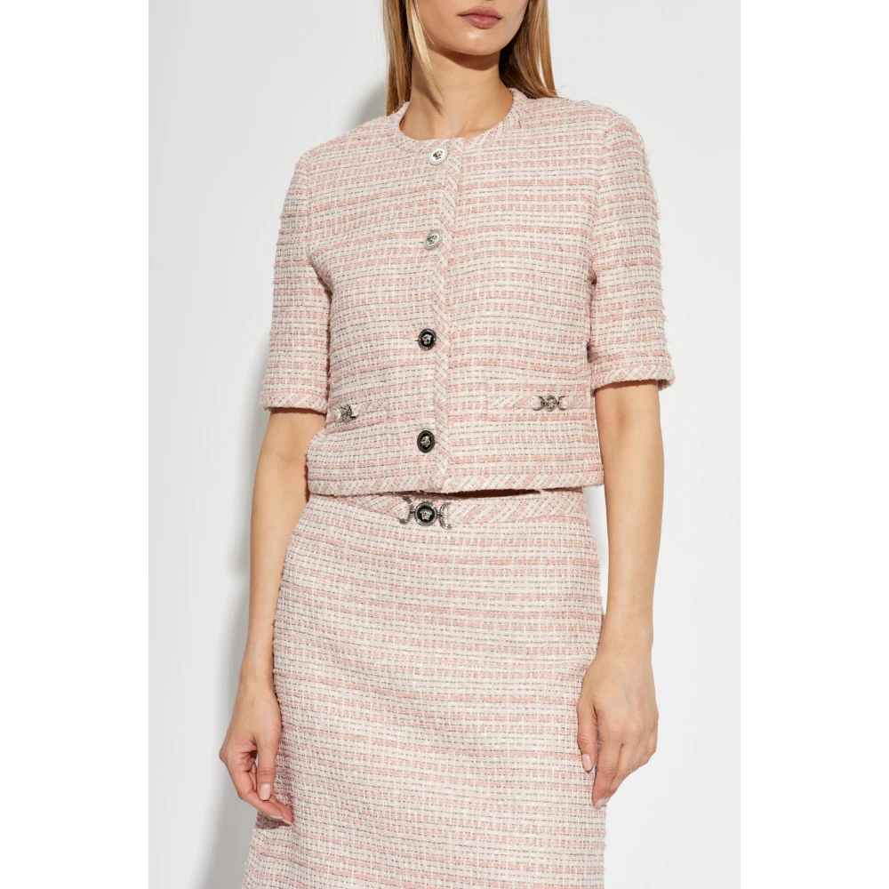 Versace Tweed Blazer Pink Dames