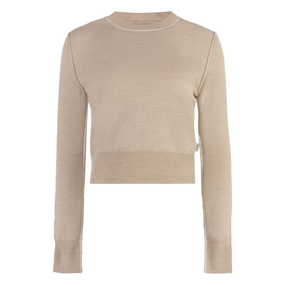 MM6 Maison Margiela Geribde trui van wolmix Beige Dames