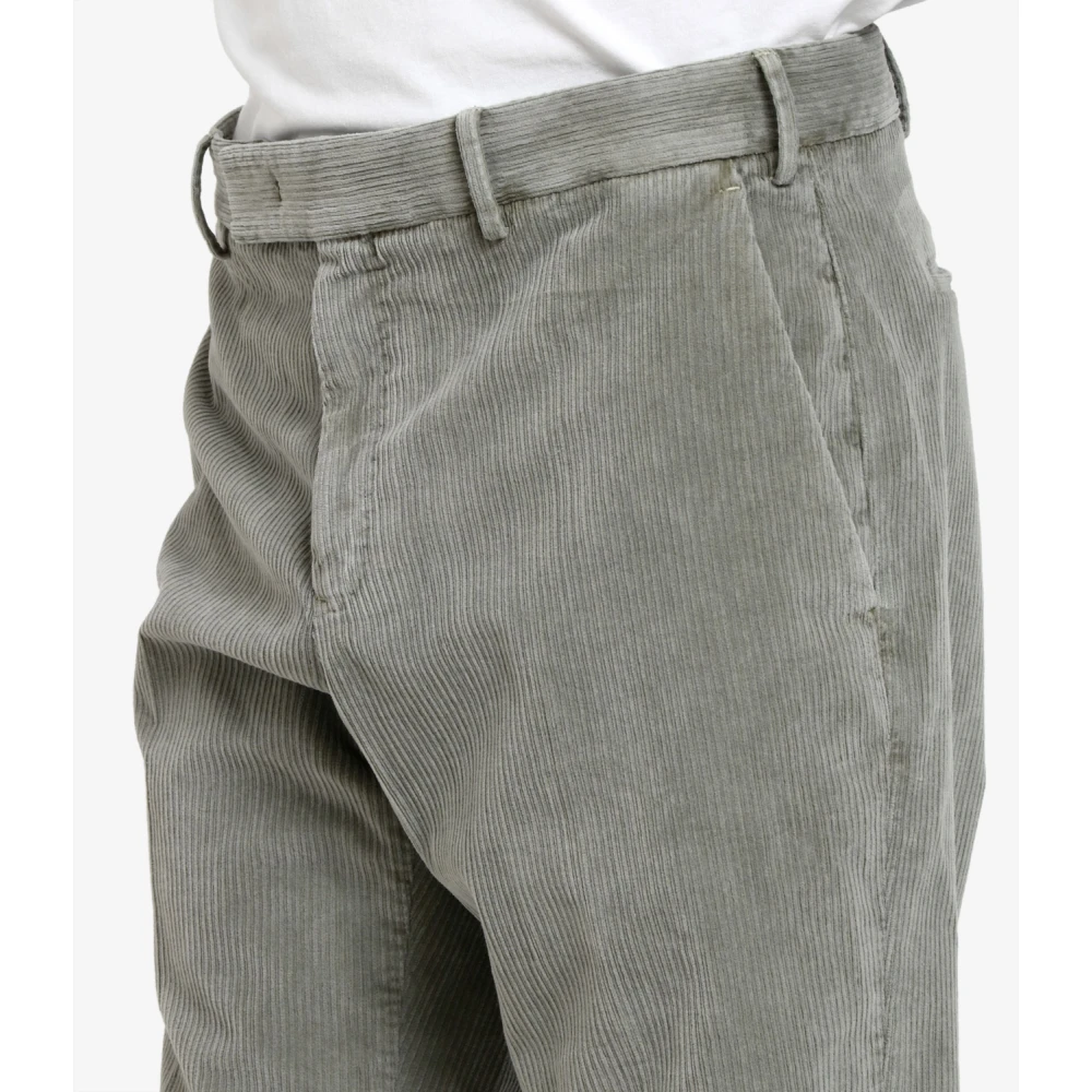 PT Torino Groene Corduroy Wortel Pasvorm Broek Green Heren
