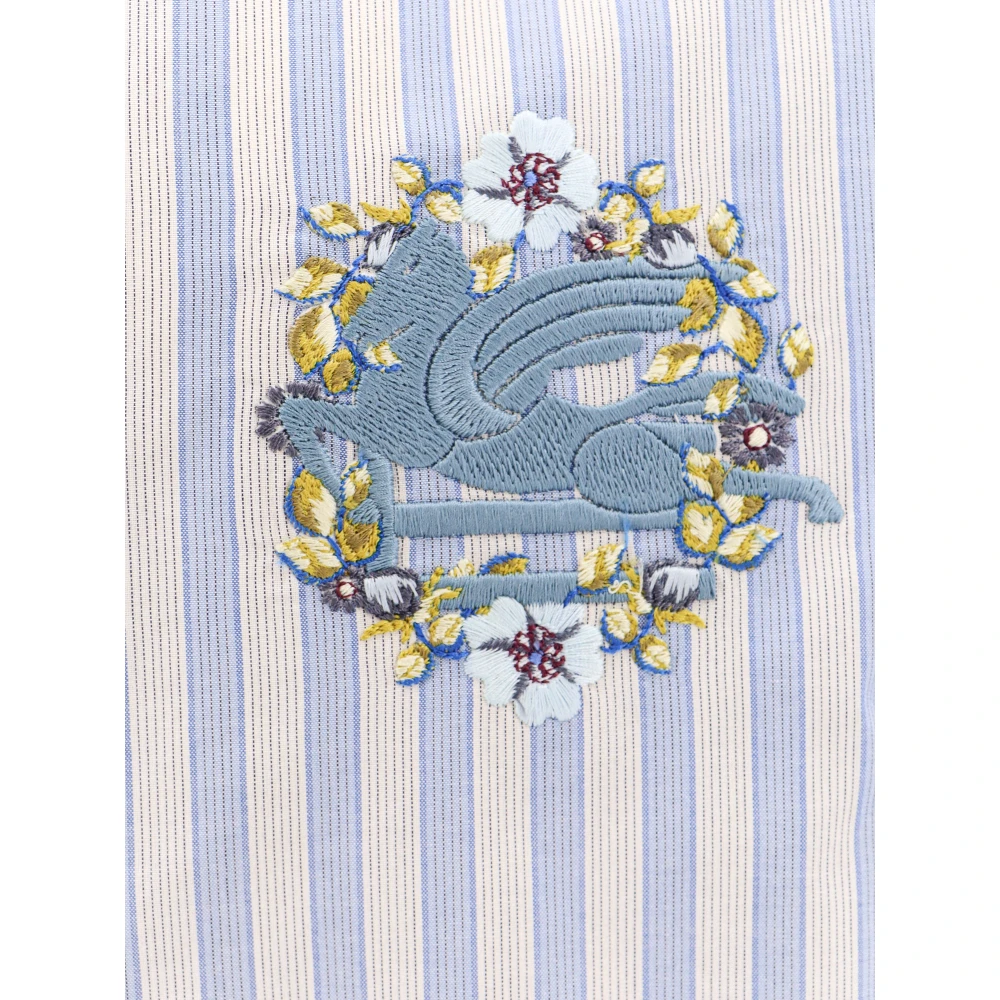 ETRO Multicolor Geribbelde Kraag Korte Mouw Shirt Multicolor Heren