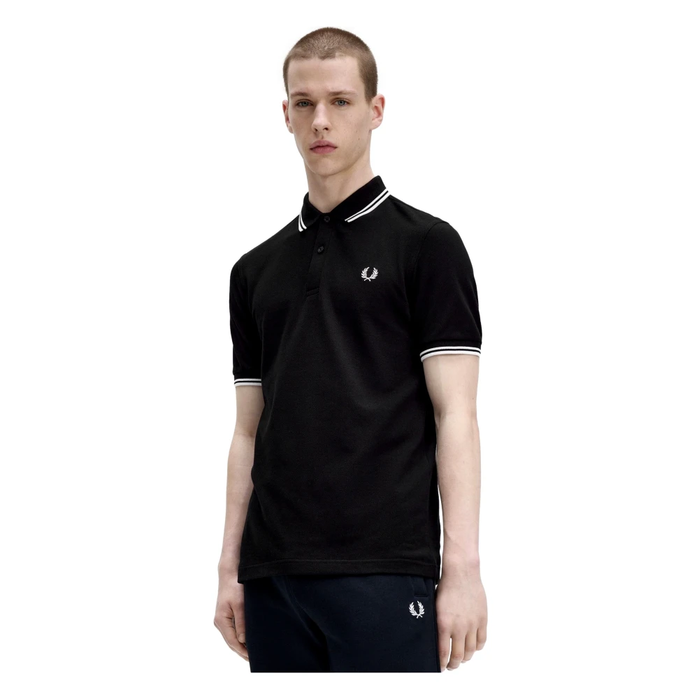Fred Perry Zwarte Twin Tipped Polo Shirt Black Heren
