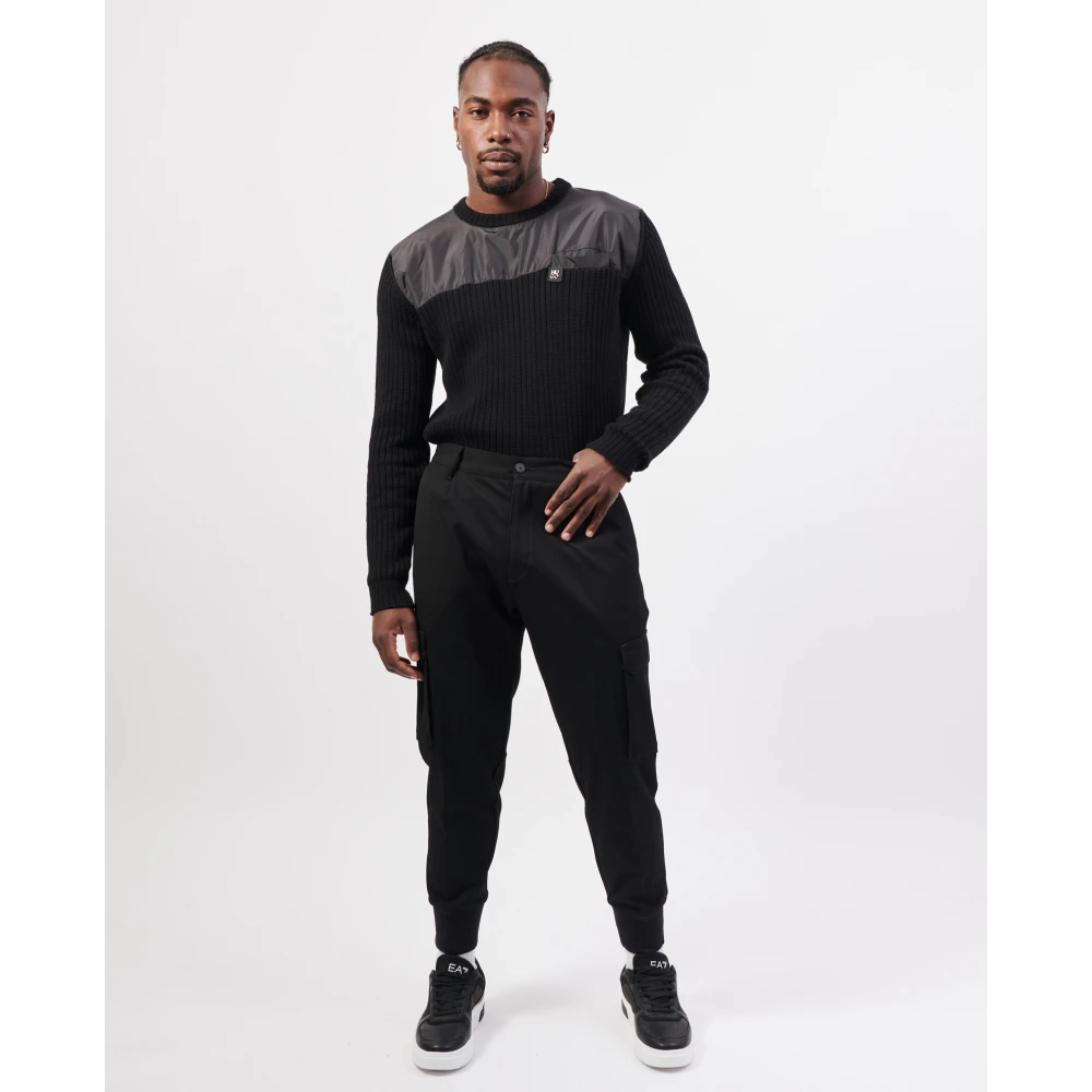 Hugo Boss Slim Fit Trendy Broek met Cargo Zakken Black Heren