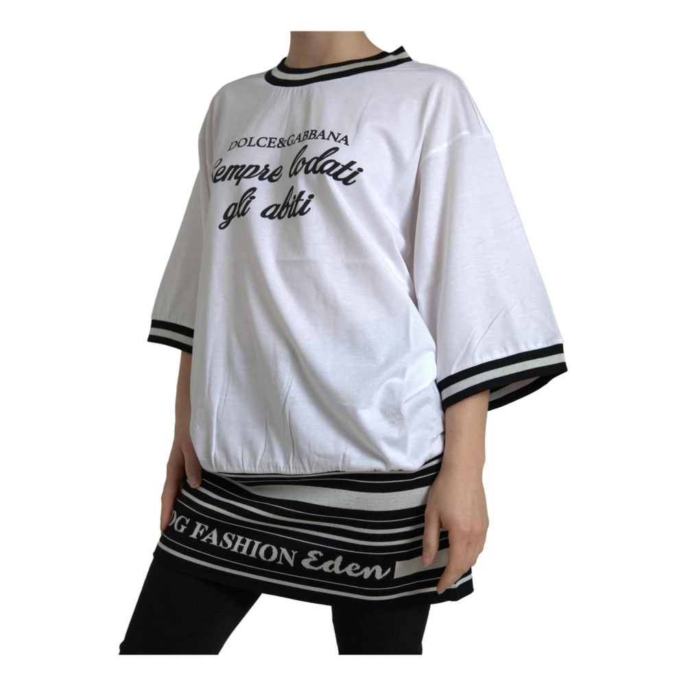 Dolce & Gabbana Authentiek Crew Neck Print T-shirt White Dames