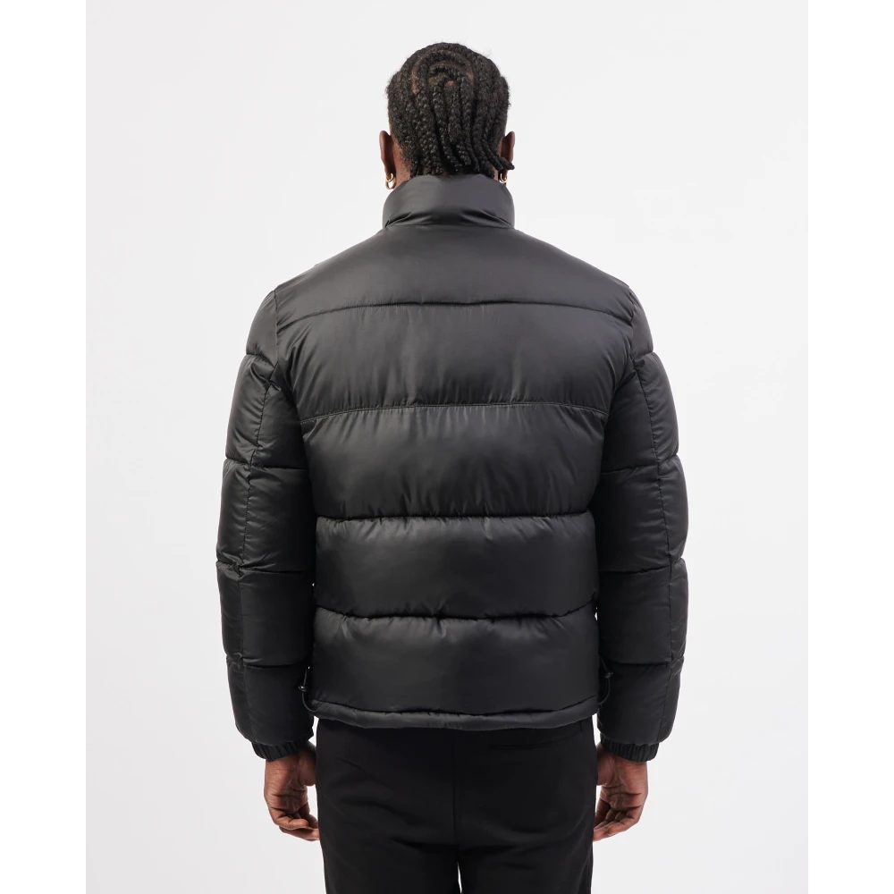 Hugo Boss Zwarte gewatteerde waterafstotende jas Black Heren