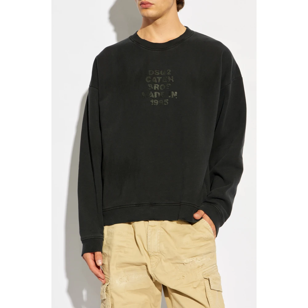 Dsquared2 Sweatshirt met Logo Black Heren