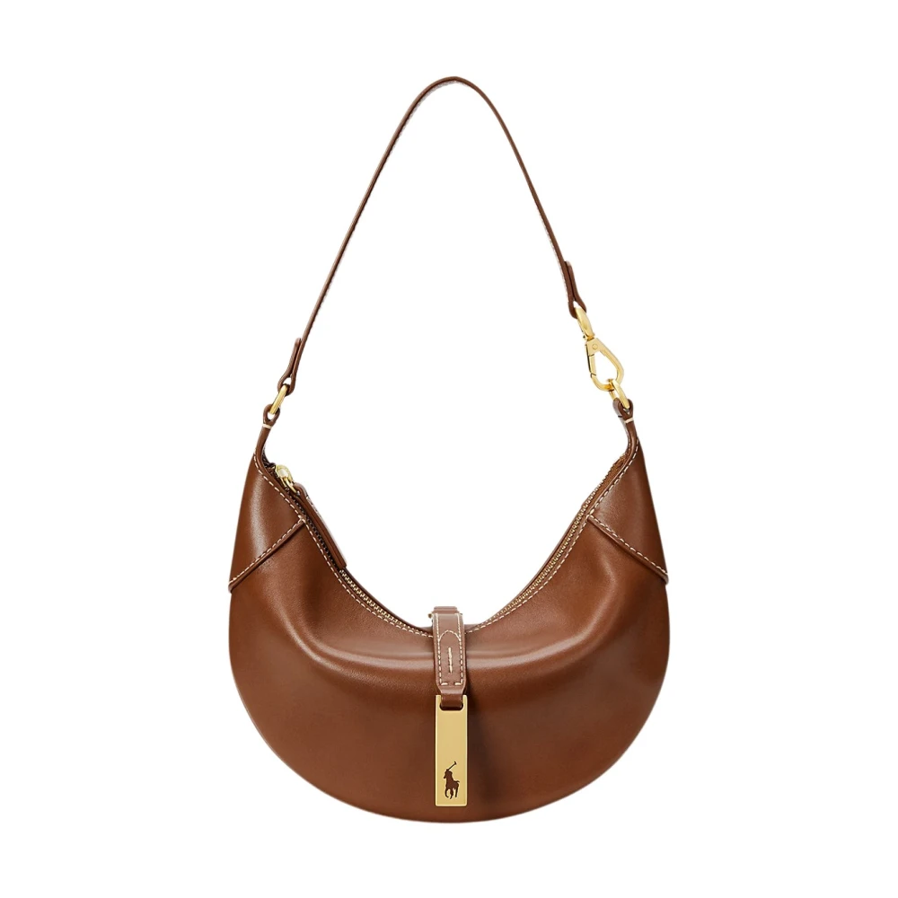 Polo Ralph Lauren Brown Handbags, Female, One Size, Mini Calfskin Shoulder Bag - Cuoio
