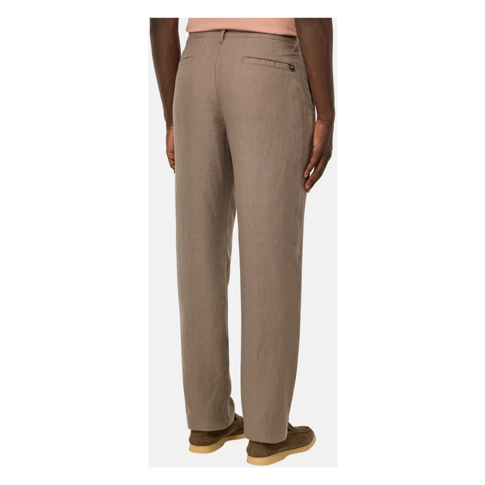 Boggi Milano Linnen Broek Beige Heren
