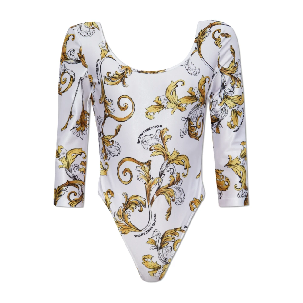 Versace Jeans Couture Body met Barocco-print White Dames