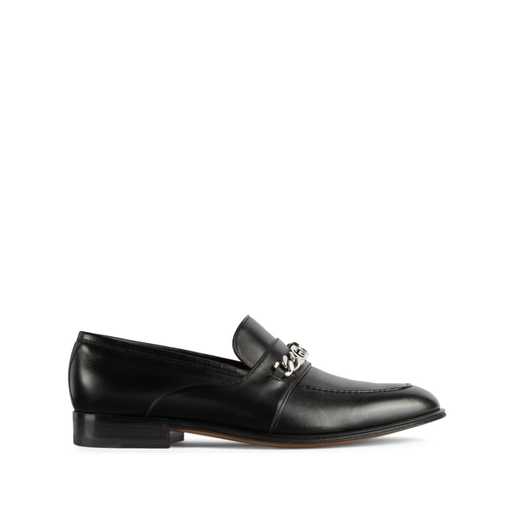 Link detail patent outlet leather loafers