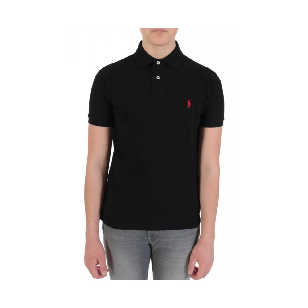 Ralph Lauren Svart Polo Logo Custom Slim Fit