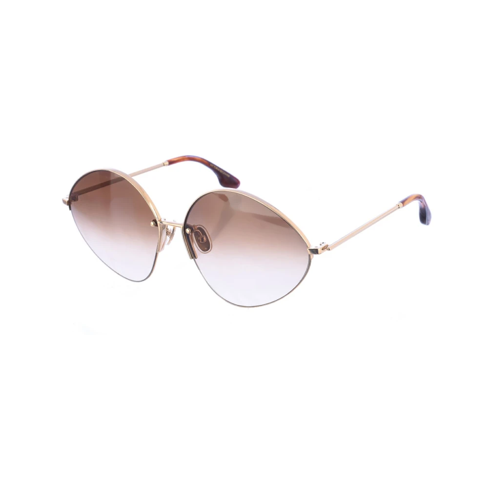 Victoria Beckham Women's Yellow Sunglasses, One Size, Metal Frame Rectangular Sunglasses Grey
