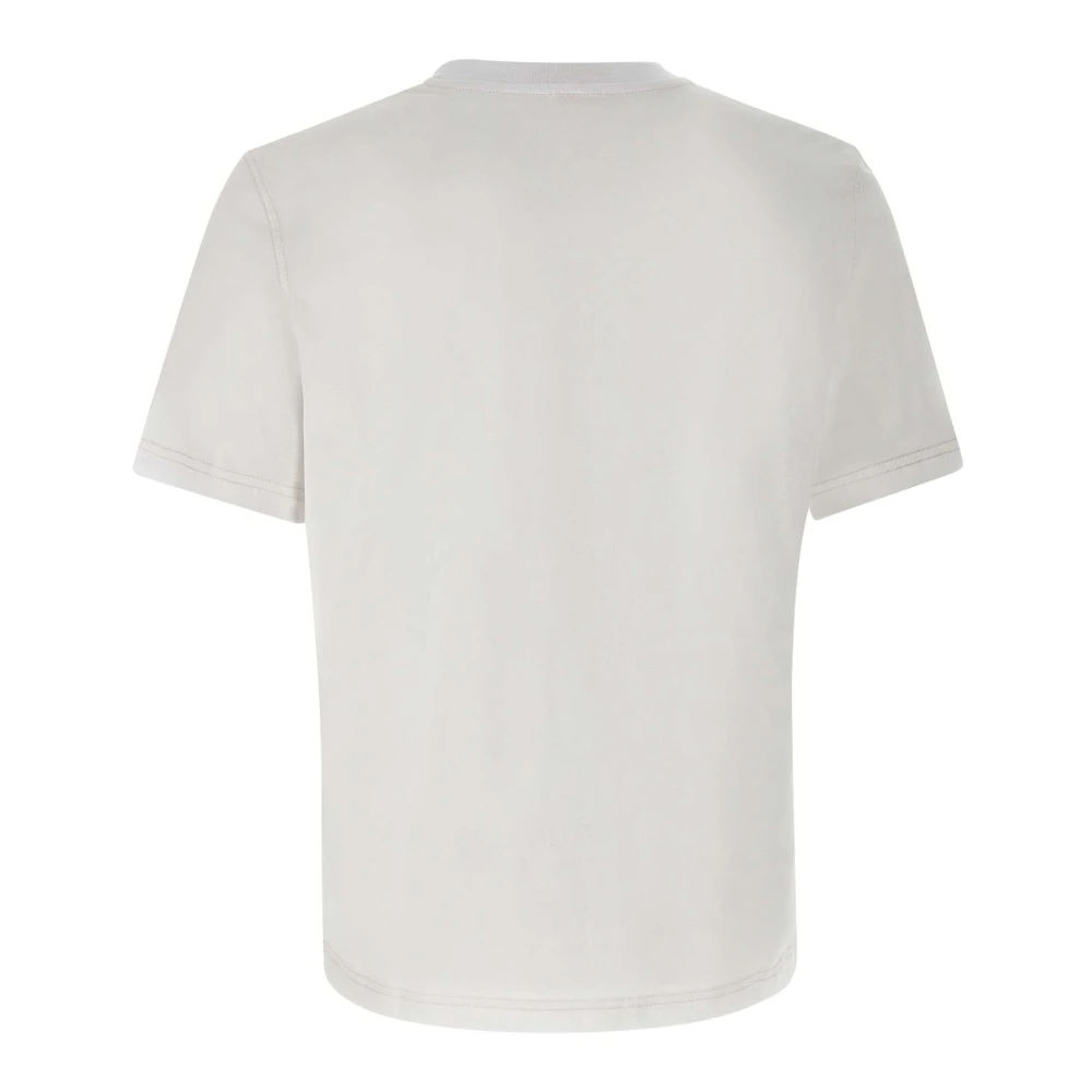 Diesel Wit Katoenen T-shirt met Blauw Logo White Heren