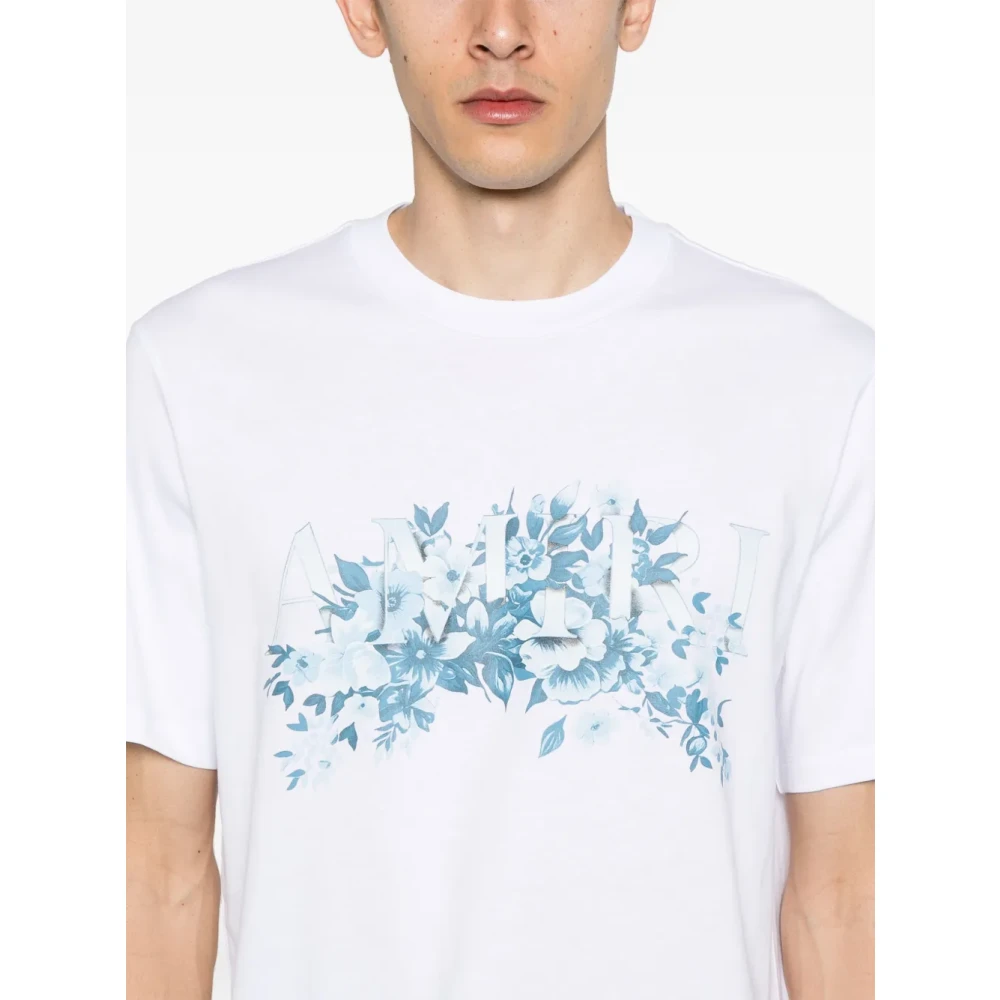 Amiri Witte Garden T-shirt met Front Logo White Heren