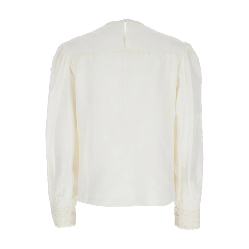 Isabel Marant Étoile Witte Blouse met Sleutelgat Hals White Dames