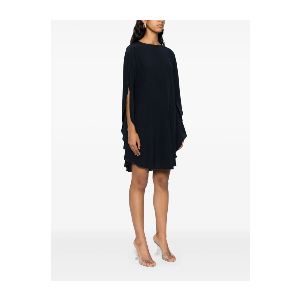 Gianluca Capannolo Navy Blue Zijden Jurk Ronde Hals Blue Dames